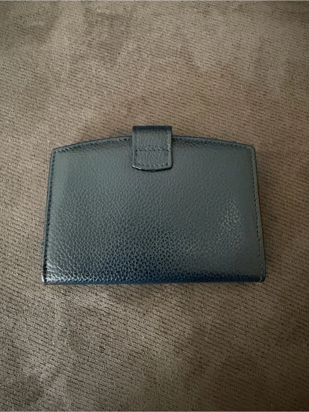 COACH Vintage 90s Madison Kisslock Black Blue Pebbled Leather Card Case Wallet - Picture 3 of 5